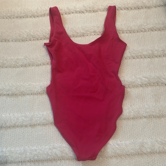 Vintage 1980’s Marika leotard high cut bright pink fuchsia workout womens size M - Picture 6 of 8